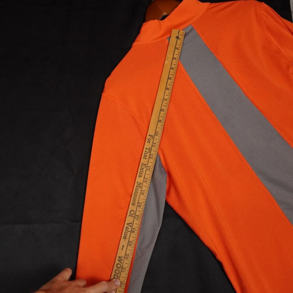 The North Face Pullover Mens Medium Orange Grey Quarter Zip Active